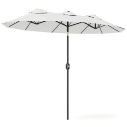 Aurinkovarjo terassille ja puutarhaan kallistettava polyesteri teräs 295 x 152 cm cremevalkoinen