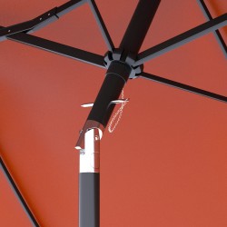 Aurinkovarjo terassille ja puutarhaan, kallistettava, polyesteri/teräs, 295 x 152 cm, viininpunainen