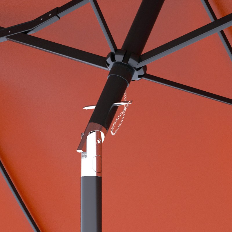 Aurinkovarjo terassille ja puutarhaan, kallistettava, polyesteri/teräs, 295 x 152 cm, viininpunainen