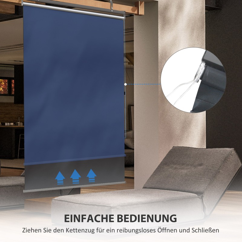 Parvekkeen sivusuoja / terassikaihdin ketjuvedolla 124 x 222 cm tummanharmaa