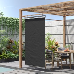 Parvekkeen sivusuoja / terassikaihdin ketjuvedolla 124 x 222 cm tummanharmaa