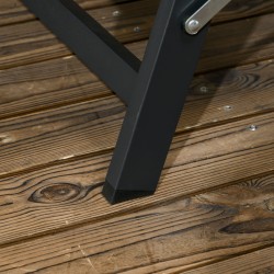 Säädettävä aurinkotuoli ulkokäyttöön, alumiinirunko ja hengittävä verkkokangas, 195 x 66 x 34 cm, sininen