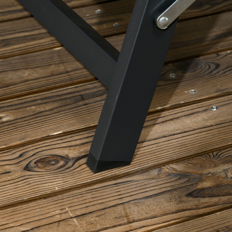 Säädettävä aurinkotuoli ulkokäyttöön, alumiinirunko ja hengittävä verkkokangas, 195 x 66 x 34 cm, sininen