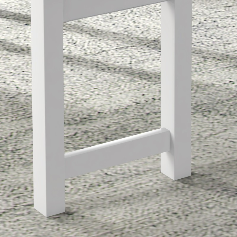 Ruokailuryhmä pieniin tiloihin, 4-osainen setti: pöytä, penkki ja 2 tuolia, mäntypuu, harmaa/valkoinen