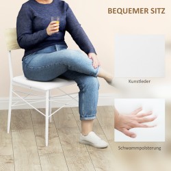 Ruokailuryhmä 4 hengelle pöytä, 2 tuolia ja penkki teräsrunko MDF tammi/valkoinen 4-osainen