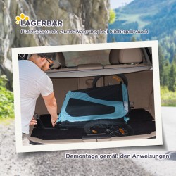 Koirakärry ja koiravaunu polkupyörään, teräsrunko, max 30 kg, taittuva, vaaleansininen