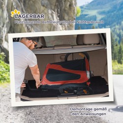 Koiran kuljetusvaunu 2-in-1 polkupyörän peräkärry ja koirarat­as, max 30 kg, teräs/Oxford, 170 x 77 x 90 cm, punainen