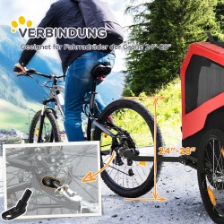 Koiran kuljetusvaunu 2-in-1 polkupyörän peräkärry ja koirarat­as, max 30 kg, teräs/Oxford, 170 x 77 x 90 cm, punainen