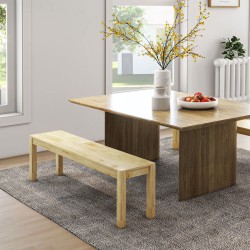 Puupenkki keittiöön 3-hengen massiivimänty 150x33x45 cm luonnonväri