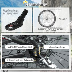 Koiran pyöräperäkärry teräsrungolla 140 x 71 x 83 cm, enintään 20 kg, musta