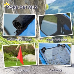 Koiran pyöräkärry polkupyörään, teräs ja Oxford-kangas, vesitiivis, 140 x 71 x 83 cm, sininen