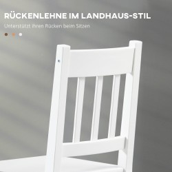 Ruokapöydän tuolit 2 kpl, massiivinen mäntypuu, 41 x 46,5 x 85,5 cm, valkoinen