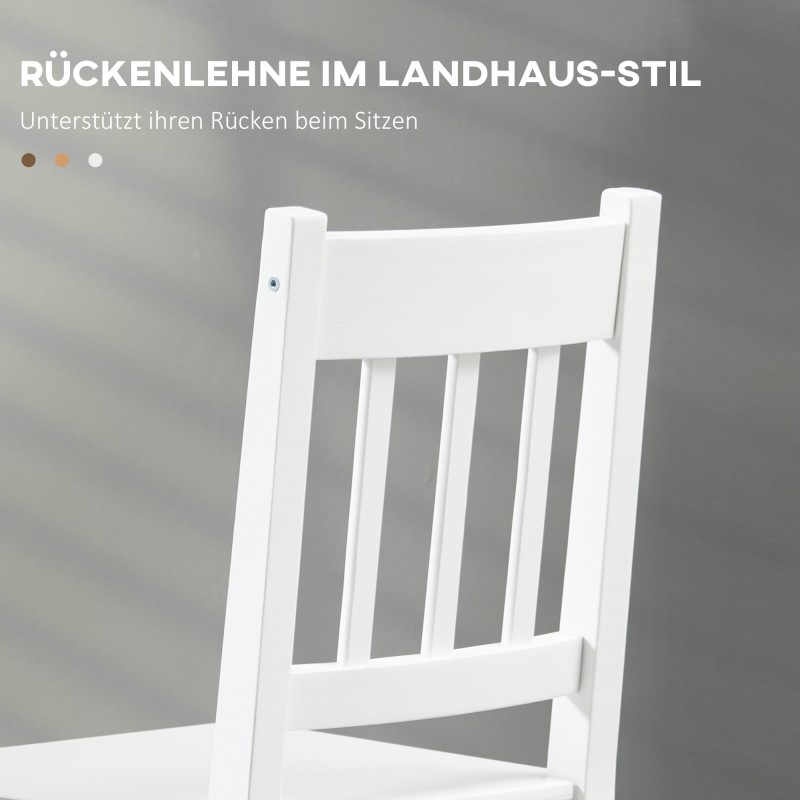 Ruokapöydän tuolit 2 kpl, massiivinen mäntypuu, 41 x 46,5 x 85,5 cm, valkoinen