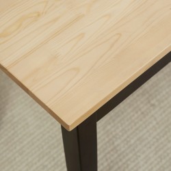 Kahden hengen puupenkki eteiseen ja ruokailutilaan, massiivimänty, 102x36x45 cm, luonnonvärinen/musta