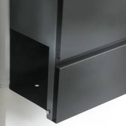 Postilaatikko kannella, sinkitty teräs, 37 x 10,5 x 37 cm, lukittava, tummanharmaa