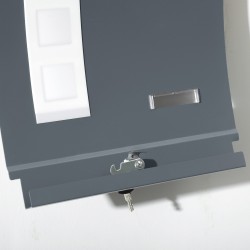 Lukollinen postilaatikko ulkokäyttöön, sinkitty teräs, postiluukku 30 cm, antrasiitinharmaa