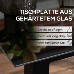 Ulkopöytä 4 hengelle, alumiinirunko ja karkaistu lasikansi, 80 x 80 x 74 cm, musta