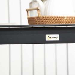 Ulkopöytä 4 hengelle, alumiinirunko ja karkaistu lasikansi, 80 x 80 x 74 cm, musta