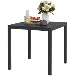 Ulkopöytä 4 hengelle alumiini teräs 73 x 73 x 72 cm puunsävyinen kansi musta