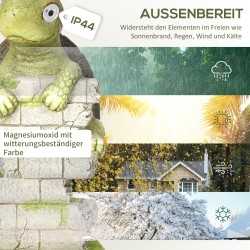 Puutarhakoriste kilpikonna aurinkovalolla, magnesiumoksidia, säänkestävä, 17,5 x 18,5 x 36,5 cm