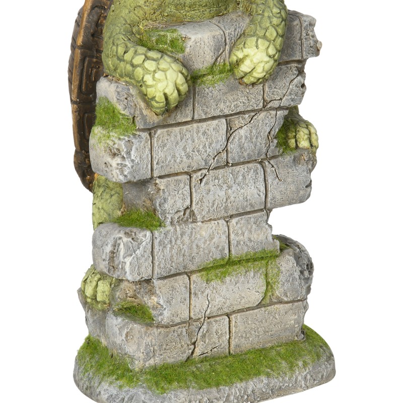 Puutarhakoriste kilpikonna aurinkovalolla, magnesiumoksidia, säänkestävä, 17,5 x 18,5 x 36,5 cm