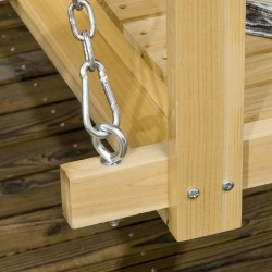 Kahden hengen puutarhakeinu pergolalla, kuusimassiivia, säädettävä, 221 x 140 x 196 cm, luonnonpuu