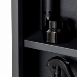 Peilikaappi kylpyhuoneeseen, ruostumatonta terästä, 3 hyllytasoa, 40x12x60 cm, musta