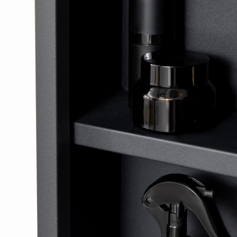 Peilikaappi kylpyhuoneeseen, ruostumatonta terästä, 3 hyllytasoa, 40x12x60 cm, musta