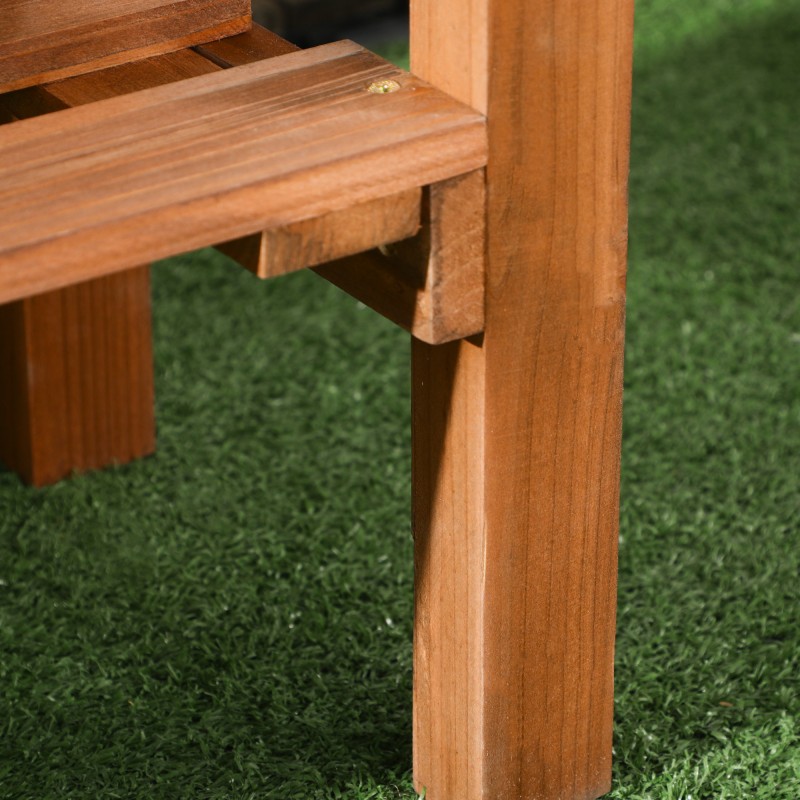 Viljelylaatikko säleiköllä ja hyllyllä, kuusipuu, pyörillä, 79 x 29 x 130 cm, ruskea