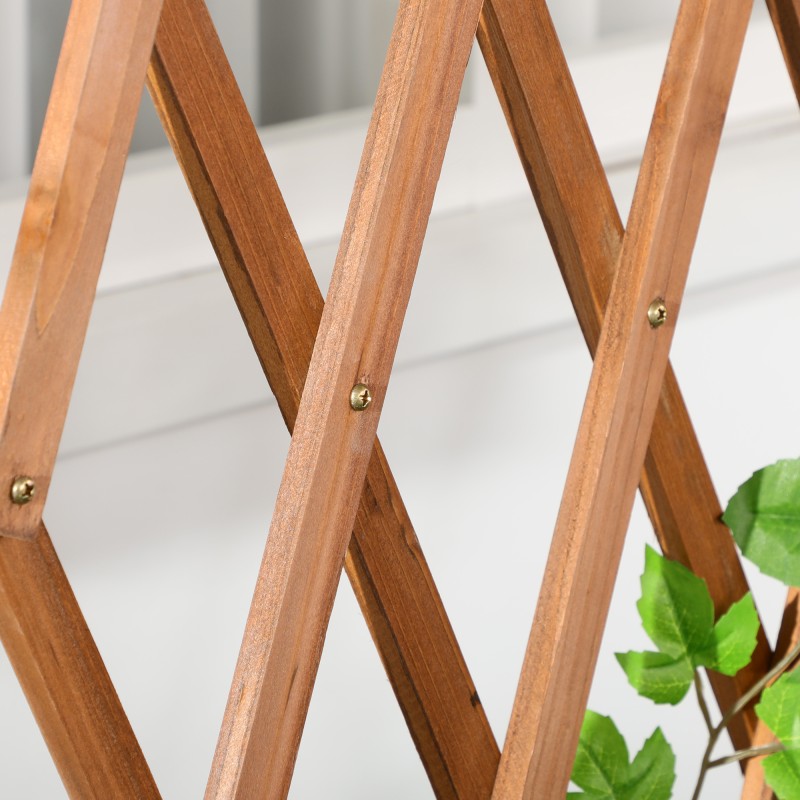 Viljelylaatikko säleiköllä ja hyllyllä, kuusipuu, pyörillä, 79 x 29 x 130 cm, ruskea