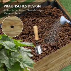 Istutuslaatikko säleiköllä ja pyörillä, kuusipuuta, säänkestävä, luonnonpuu, 76 x 30 x 155 cm