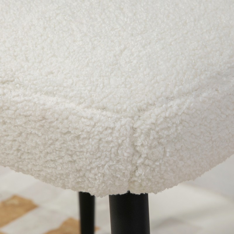 Jalkarahi istuinrahi kashmir-tyylinen kangas 42x42x44 cm cremevalkoinen