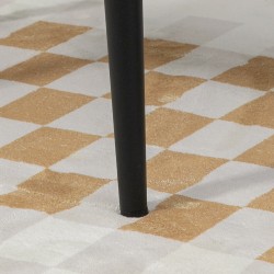 Jalkarahi istuinrahi kashmir-tyylinen kangas 42x42x44 cm cremevalkoinen