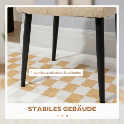 Rahi jalkarahi ja istuinrahi, pehmeä teddy-verhoilu, teräsjalat, 42x42x44 cm, beige