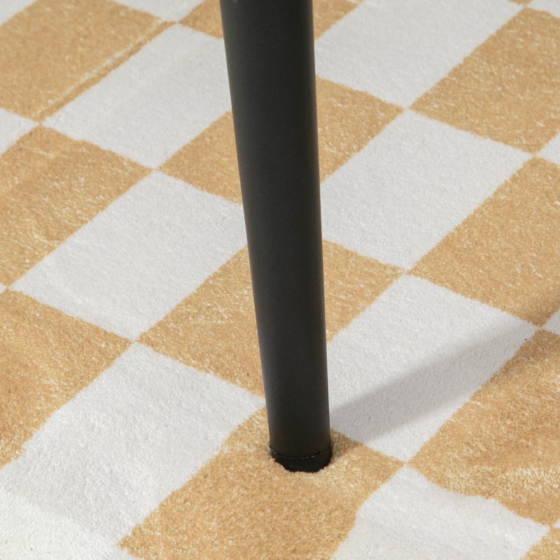 Rahi jalkarahi ja istuinrahi, pehmeä teddy-verhoilu, teräsjalat, 42x42x44 cm, beige