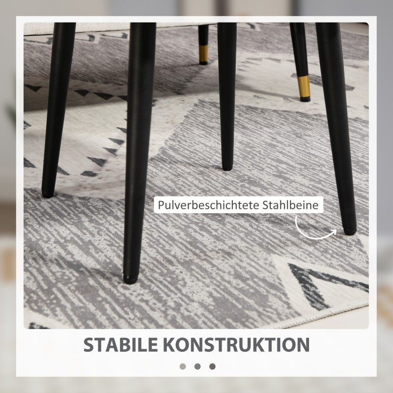 Rahi jalkatuki teräsjaloilla, kashmiria muistuttava verhoilu, 42 x 42 x 44 cm, vaaleanharmaa