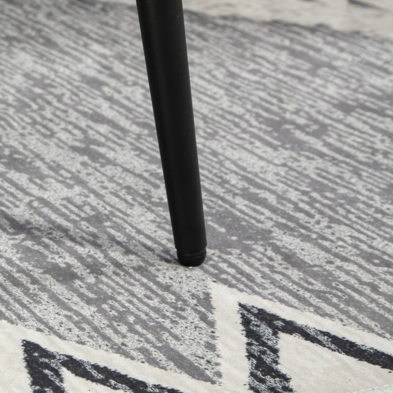 Rahi jalkatuki teräsjaloilla, kashmiria muistuttava verhoilu, 42 x 42 x 44 cm, vaaleanharmaa