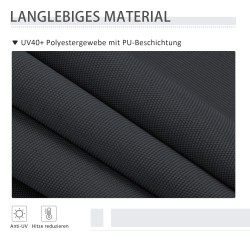 Sivumarkiisi terassille ilman porausta, alumiini/metallirunko, 200 x 215–305 cm, harmaa