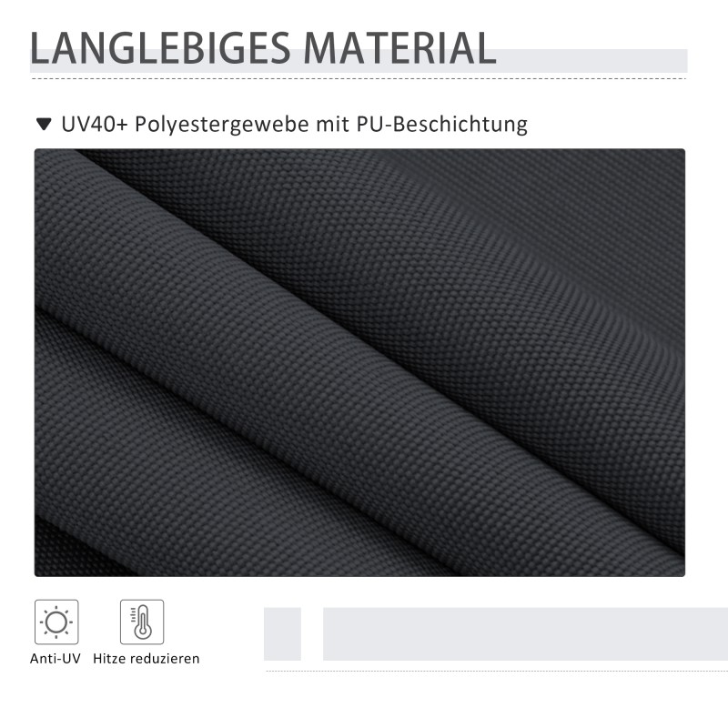 Sivumarkiisi terassille ilman porausta, alumiini/metallirunko, 200 x 215–305 cm, harmaa