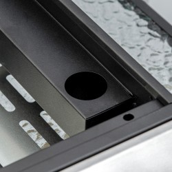 Kaasugrilli / kaasuparila 2 polttimella, ruostumatonta terästä, 48,5 x 48 x 21 cm, musta/hopea