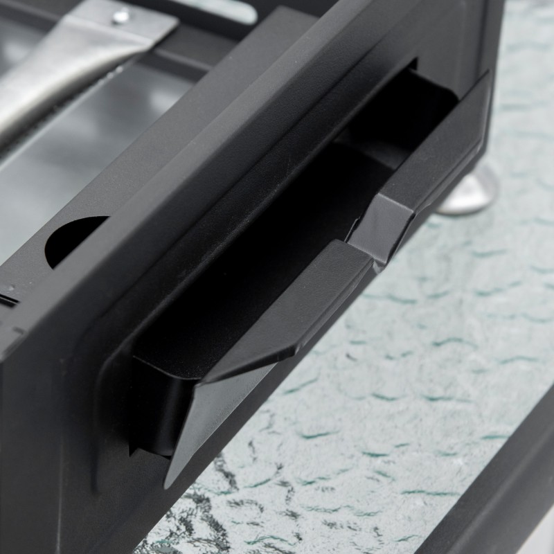 Kaasugrilli 3 polttimella, emaloitu tarttumaton paistolevy, ruostumaton teräs, 63 x 48 x 21 cm, musta/hopea