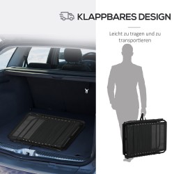 Taitettava aurinkovuode teräsrungolla, 5-asentoinen selkänoja, 58 x 189 x 32,5 cm, musta/vaaleanharmaa, 120 kg