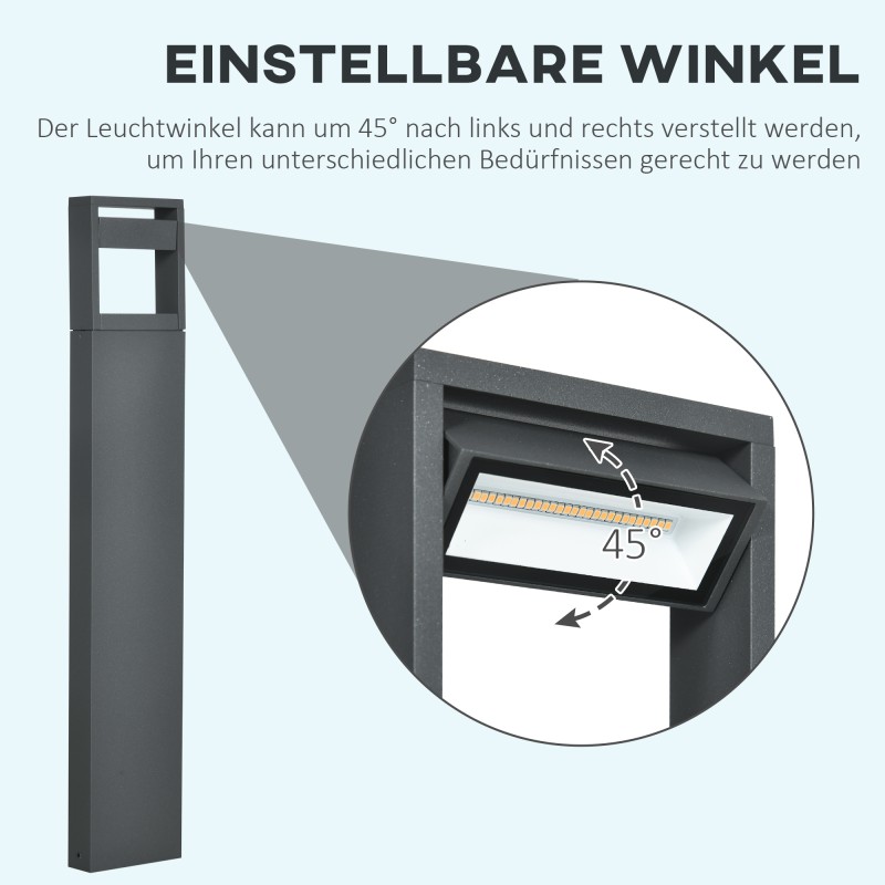 Pihavalaisin LED ulkovalo IP65 alumiini 16 x 5 x 90 cm tummanharmaa