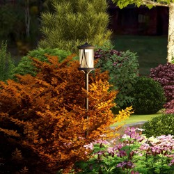 Aurinkokäyttöinen LED-ulkovalaisin IP44, 17 x 17 x 127 cm, musta