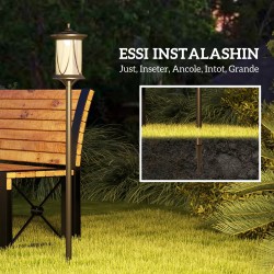 Aurinkokäyttöinen LED-ulkovalaisin IP44, 17 x 17 x 127 cm, musta