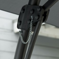 Sivusta ripustettava puutarhavarjo Ø293 cm metallirunko ristijalalla tummanharmaa