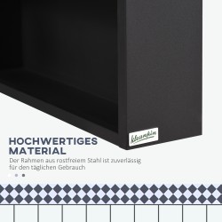 Peilikaappi kylpyhuoneeseen, seinämalli, ruostumaton teräs, 46 x 13,5 x 58 cm, musta