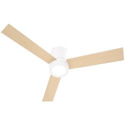 Kattotuulettimella varustettu LED kattovalaisin 112 cm kaukosäädin ja ajastin valkoinen luonnonpuu