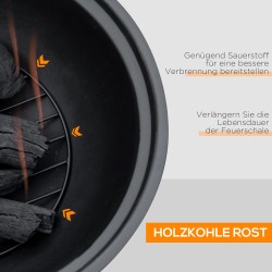 Tulipesä puurunko-designilla kipinäverkolla ja hiiliritilällä Ø61,5 x 39 cm ruskea