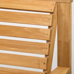 Puinen parvekekalustesetti 2 hengelle, ulkokäyttöön, kuusipuu, 3-osainen, ruskea